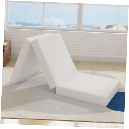 White trifold mattress topper - white,